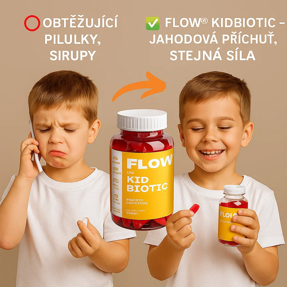 Flow - Dětské probiotické gumové medvídky + vitamíny