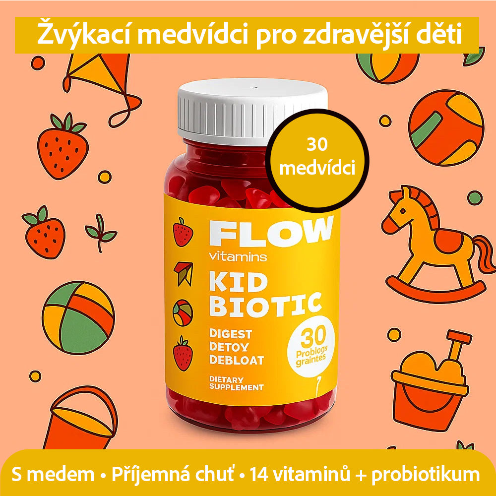 Flow - Dětské probiotické gumové medvídky + vitamíny